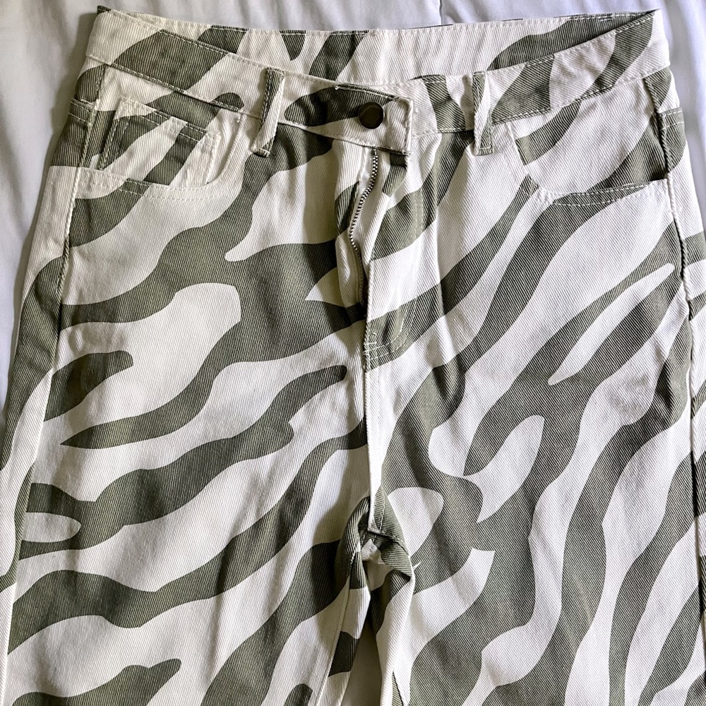 Green zebra jeans